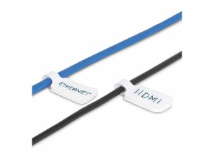 Startech 3.5in (9cm) Cable Labels, 100 Pack White, Cable/Cord Tags (CABLE-TAG-HLWH) - cable identification labels - hook-to-hook fastener, write-on