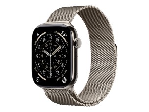 Apple Watch Series 11 (GPS + Cellular) - natural titanium - smart watch with milanese loop - natural - 64 GB