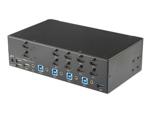 Startech StarTech.com 4-Port Dual Monitor HDMI KVM Switch with Audio & USB 3.0 hub - 4K 30Hz - 4 PC Mac Computer KVM Switch Box for HDMI Display (SV431DHD4KU) - KVM / audio / USB switch - 4 ports - rack-mountable