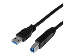 StarTech 1m 3 ft Certified SuperSpeed USB 3.0 A to B Cable Cord - USB 3 Cable - 1x USB 3.0 A (M), 1x USB 3.0 B (M) - 1 meter, Black (USB3CAB1M) - USB cable - USB Type B to USB Type A - 1 m
