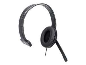 Manhattan Mono Over-Ear Headset (USB) (Clearance Pricing), Microphone Boom (padded), Retail Box Packaging, Adjustable Headband, In-Line Volume Control, Ear Cushion, USB-A for both sound and mic use, cable 1.5m, Three Year Warranty - headset - USB-A