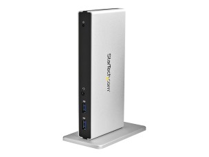 Startech Dual Monitor USB 3.0 Docking Station w/ DVI to VGA & HDMI Adapters, 5x USB 3.0 & Audio - Vertical DVI Dock for Mac & Windows (USB3SDOCKDD) - docking station - USB - DVI - 1GbE