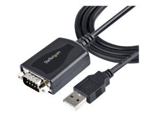 Startech 3ft (1m) USB to Serial Cable with COM Port Retention, DB9 Male RS232 to USB Converter, Straight Through USB to Serial Adapter for PLC/Printer/Scanner - Prolific IC, Automatic Handshake, Windows/Mac OS - serial adapter - USB - RS-232