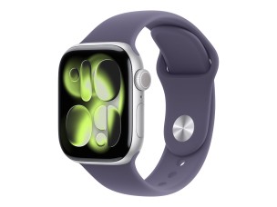 Apple Watch Series 11 (GPS) - silver aluminium - smart watch with sport band - purple fog - 64 GB