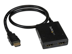 Startech HDMI Cable Splitter - 2 Port - 4K 30Hz - Powered - HDMI Audio / Video Splitter - 1 in 2 Out - HDMI 1.4 - video/audio splitter - 2 ports