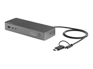 Startech USB-C & USB-A Dock, Hybrid Universal Laptop Docking Station with 100W Power Delivery, Dual Monitor 4K 60Hz HDMI & DisplayPort, 4x USB 3.1 Gen 1 Hub, Gigabit Ethernet (GbE) - Hybrid USB Type-C Dock (DK30C2DPEPUE) - docking station - USB-C - 2 x HD