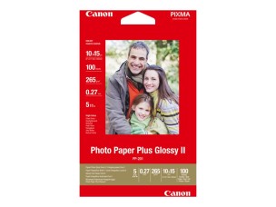 Canon Photo Paper Plus Glossy II PP-201 - photo paper - high-glossy - 100 sheet(s) - 102 x 152 mm - 265 g/m²