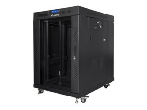 Lanberg FF01 series - rack - 800 x 1000, flat pack, with glass door, LCD - 15U