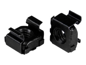 Startech M6 Cage Nuts - 50 Pack, Black - M6 Mounting Cage Nuts for Server Rack & Cabinet (CABCAGENUT6B) - cage nuts