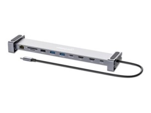 Manhattan 10-in-1 - docking station - USB-C 3.2 Gen 1 - 2 x HDMI - 1GbE