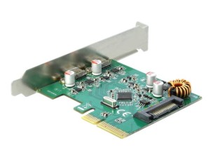 Delock PCI Express x4 Card to 2 x external SuperSpeed USB 10 Gbps (USB 3.1 Gen 2) USB Type-C female - USB adapter - PCIe 3.0 x4 - USB-C 3.1 Gen 2 x 2