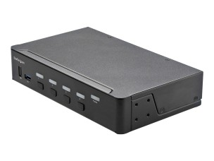 Startech 4 Port HDMI KVM Switch, Single Monitor 4K 60Hz Ultra HD HDR, Desktop HDMI 2.0 KVM Switch with 2 Port USB 3.0 Hub (5Gbps) & 4x USB 2.0 HID Ports, Audio, Hotkey Switching, TAA - KVM with Fast Switching - KVM / audio switch - 4 ports - rack-mountabl
