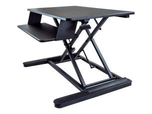 Startech Sit Stand Desk Converter with Keyboard Tray, Large 35" x 21" Surface, Height Adjustable Ergonomic Desktop/Tabletop Standing Workstation Desk, Holds 2 Monitors, Pre-Assembled - Ergonomic Standing Desk (ARMSTSLG) - standing desk converter - rectang