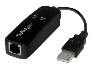 StarTech USB 2.0 Fax Modem, 56K External Hardware Dial Up V.92 Modem/Dongle/Adapter, Computer/Laptop Fax Modem, USB to Telephone Jack, USB Data Modem, Network Fax/CMR/POS - 56K V.92 Modem Dongle - fax / modem