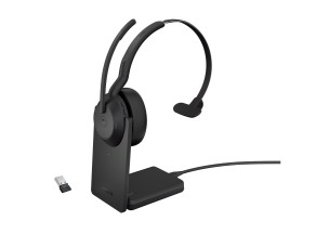 Jabra Evolve2 55 MS Mono - headset - USB-A via Bluetooth adapter - with charging stand