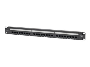 Eaton Tripp Lite Series Cat6 24-Port Patch Panel - PoE+ Compliant, 110/Krone, 568A/B, RJ45 Ethernet, 1U Rack-Mount, TAA - patch panel - 1U - 19" - TAA Compliant