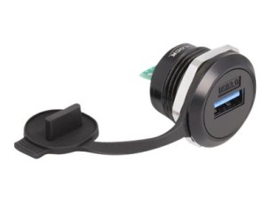 Delock - snap-in module - USB 3.2 Gen 1 with protective dust cap - 1 USB socket - black
