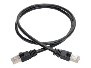 Eaton Tripp Lite Series Cat6a 10G Snagless Shielded STP Ethernet Cable (RJ45 M/M), PoE, Black, 3 ft. (0.91 m) - patch cable - 91 cm - black