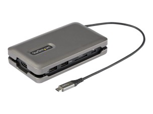 Startech USB C Multiport Adapter, USB C to 4K 60Hz HDMI 2.0, 2-Port 10Gbps USB Hub, 100W Power Delivery Pass-through, GbE, SD/MicroSD, USB Type-C Mini Dock, 10"/25cm Attached Cable - USB C Docking Station - docking station - USB-C - HDMI