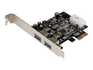 Startech 2 Port PCI Express (PCIe) SuperSpeed USB 3.0 Card Adapter with UASP - LP4 Power - Dual Port USB 3 PCIe Controller (PEXUSB3S25) - USB adapter - PCI Express x1 - USB 3.0 x 2