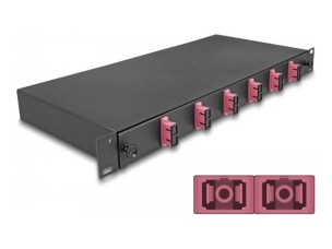 Delock fibre-optic splice box - 1U - 19" - OM4, assembled
