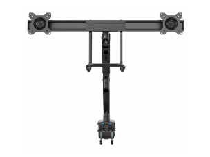 Startech Desk Mount Dual Monitor Arm with USB & Audio, Slim Full Motion Adjustable Dual Monitor VESA Mount for 32" Displays (8kg/screen), Ergonomic Articulating, Desk Clamp or Grommet - One-touch Adjustment (ARMSLIMDUAL2USB3) mounting kit - adjustable arm