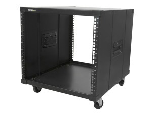 Startech 9U Open Frame Rack with Wheels - 4 Post 23" Deep Portable Open Frame Cabinet for 19" Network, Data & Server Equipment - 220 lbs capacity (RK960CP) - rack - 9U