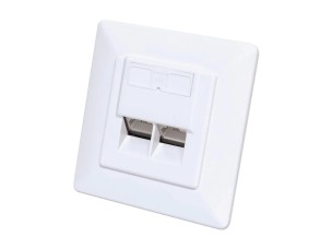 Intellinet - wall plate - CAT 6 10G - 2 network sockets - RAL 9003, signal white