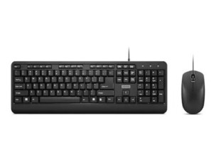 Lenovo 160 Wired Combo - keyboard and mouse set - QWERTY - US - black Input Device