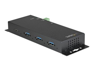 Startech 4 Port USB C Hub 10Gbps - Metal Industrial USB 3.2/3.1 Gen 2 Type-C Hub - 3A/1C - USB-C or USB-A Host - Mountable - ESD/Surge (HB31C3A1CME) - hub - 4 ports