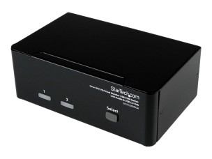Startech 2 Port KVM Switch - DVI and VGA w/ Audio and USB 2.0 Hub - Dual Monitor / Display / Screen KVM Switch - DVI VGA (SV231DDVDUA) - KVM / audio / USB switch - 2 ports