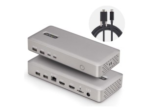 Startech USB4 Docking Station, USB-C 40Gbps, Dual Video HDMI, Up to 2x 4K 60Hz 4:4:4 (RGB) or 2x 4K 120Hz 4:2:2, Multi-Monitor Dock, 6x USB, 2.5GbE, 100W PD - docking station - USB4 / Thunderbolt 4 - 2 x HDMI - 1GbE, 2.5GbE