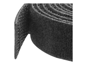 Startech 50ft. Hook and Loop Roll - Cut-to-Size Reusable Cable Ties - Bulk Industrial Wire Fastener Tape - Adjustable Fabric Wraps - Black (HKLP50) - cable tie roll