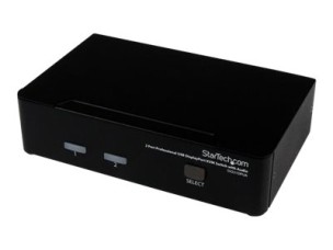 Startech 2 Port DisplayPort KVM Switch - 2560x1600 @60Hz - Dual Port DP USB, Keyboard, Video, Mouse Switch Box w/ Audio for Computers and Monitors (SV231DPUA) - KVM / audio switch - 2 ports