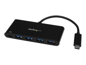 Startech 4 Port USB C Hub with 4 USB Type-A Ports (USB 3.0 SuperSpeed 5Gbps), 60W Power Delivery Passthrough Charging, USB 3.1 Gen 1/USB 3.2 Gen 1 Laptop Hub Adapter, MacBook, Dell - Windows/macOS/Linux (HB30C4AFPD) - hub - 4 ports