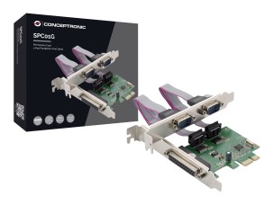 Conceptronic SPC01G - parallel/serial adapter - PCIe - RS-232 x 2 + parallel x 1