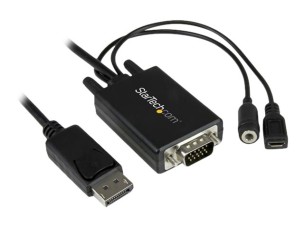 StarTech 6 ft / 2m DisplayPort to VGA Adapter Cable with Audio - DisplayPort adapter - 2 m