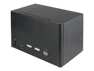 Startech 2 Port Quad Monitor DisplayPort KVM Switch, 4K 60Hz UHD HDR, Desktop 4K DP 1.2 KVM with 2 Port USB 3.0 Hub (5Gbps) & 4x USB 2.0 HID Ports, Audio, Hotkey Switching, TAA - Keyboard/Video/Mouse Switch - KVM / audio switch - 2 ports - TAA Compliant