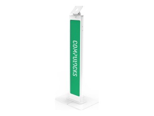 Compulocks Brandable VESA Floor Stand for Screens Up to 32 Inches stand - for LCD display - brandable, with large base plate - white
