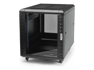 Startech 15U 19" Server Rack Cabinet, 4 Post Adjustable Depth (6-32") Locking Knock Down Network/Computer Equipment Enclosure, Mobile with Glass Door & Casters, HP ProLiant ThinkServer - 15U Knock Down Rack (RK1536BKF) - rack - 15U