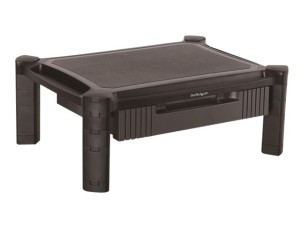 Startech Adjustable Monitor Riser - Drawer - Monitors up to 32"- Adjustable Height - Monitor Stand - Computer Monitor Riser (MONSTADJD) stand - for Monitor - black