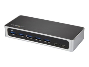 Startech 7 Port USB C Hub with Fast Charge Port, USB-C to 5x USB-A 2x USB-C USB 3.0 (USB 3.1/3.2 Gen 1 SuperSpeed 5Gbps), Self Powered Type-C Hub w/ Power Adapter, Desktop/Laptop Hub - Windows/macOS/Linux (HB30C5A2CSC) - hub - 7 ports