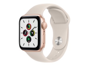 Apple Watch SE (GPS) - gold aluminium - smart watch with sport band - starlight - 32 GB