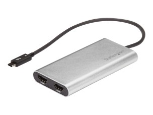 Startech Thunderbolt 3 to Dual HDMI 2.0 Adapter - 4K 60Hz Dual Monitor TB3 HDMI Video Adapter - Thunderbolt 3 Certified -Mac & Windows (TB32HD24K60) - adapter cable - HDMI / USB - 28.4 m
