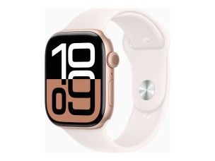 Apple Watch Series 10 (GPS + Cellular) - rose gold aluminium - smart watch with sport band - light blush - 64 GB