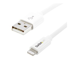 Startech 1m (3ft) White Apple 8-pin Lightning Connector to USB Cable for iPhone / iPod / iPad - Charge and Sync Cable - 1 meter (USBLT1MW) - Lightning cable - Lightning / USB - 1 m