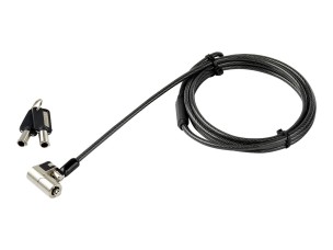Startech 6.5' (2m) 3-in-1 Universal Laptop Cable Lock, Keyed Laptop/Desktop Security Cable Lock Compatible w/ K-Slot, Nano & Wedge Slot Computer, Anti-Theft Steel Cable Lock w/ Keys - Universal Laptop Lock - security cable lock - TAA Compliant