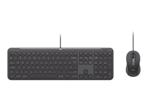 Logitech Signature Slim Wired Combo MK620 for Business - keyboard and mouse set full size - QWERTY - US International - graphite Input Device