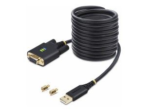 StarTech 10ft (3m) USB to Null Modem Serial Adapter Cable, Interchangeable DB9 Screws/Nuts, COM Retention, USB-A to RS232, FTDI, Level-4 ESD Protection, Windows/macOS/ChromeOS/Linux - Rugged TPE Construction (1P10FFCN-USB-SERIAL) - USB / serial cable - US
