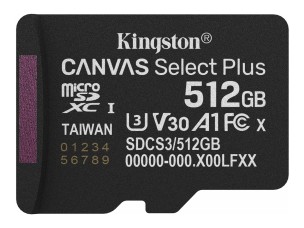 Kingston Canvas Select Plus - flash memory card - 512 GB - microSDXC UHS-I